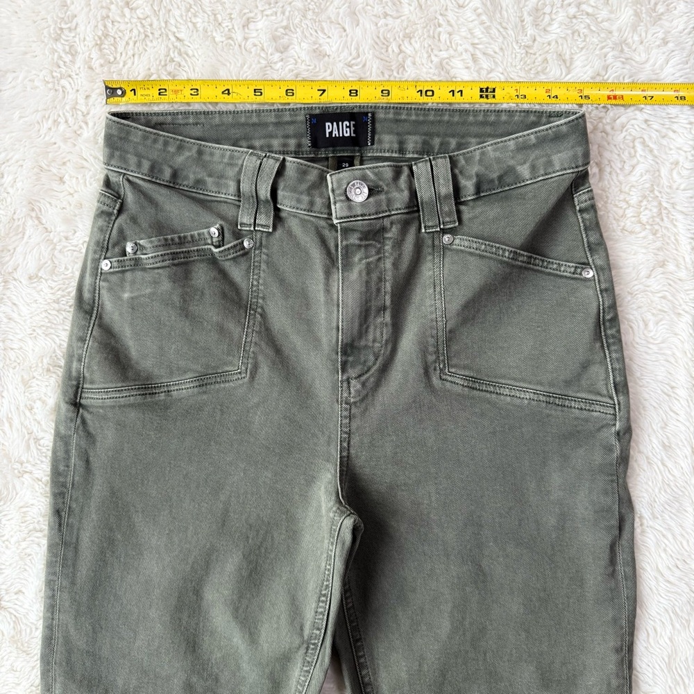 High-Rise Cindy Straight Leg Pants in Olive Green - Picture 9 of 14